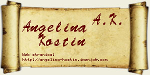 Angelina Kostin vizit kartica